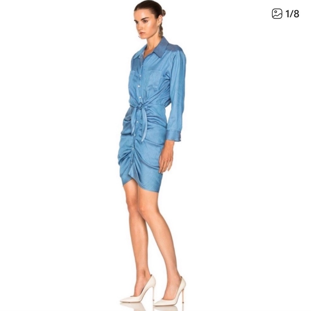 Veronica Beard Light Blue Denim Button-Front Shirt